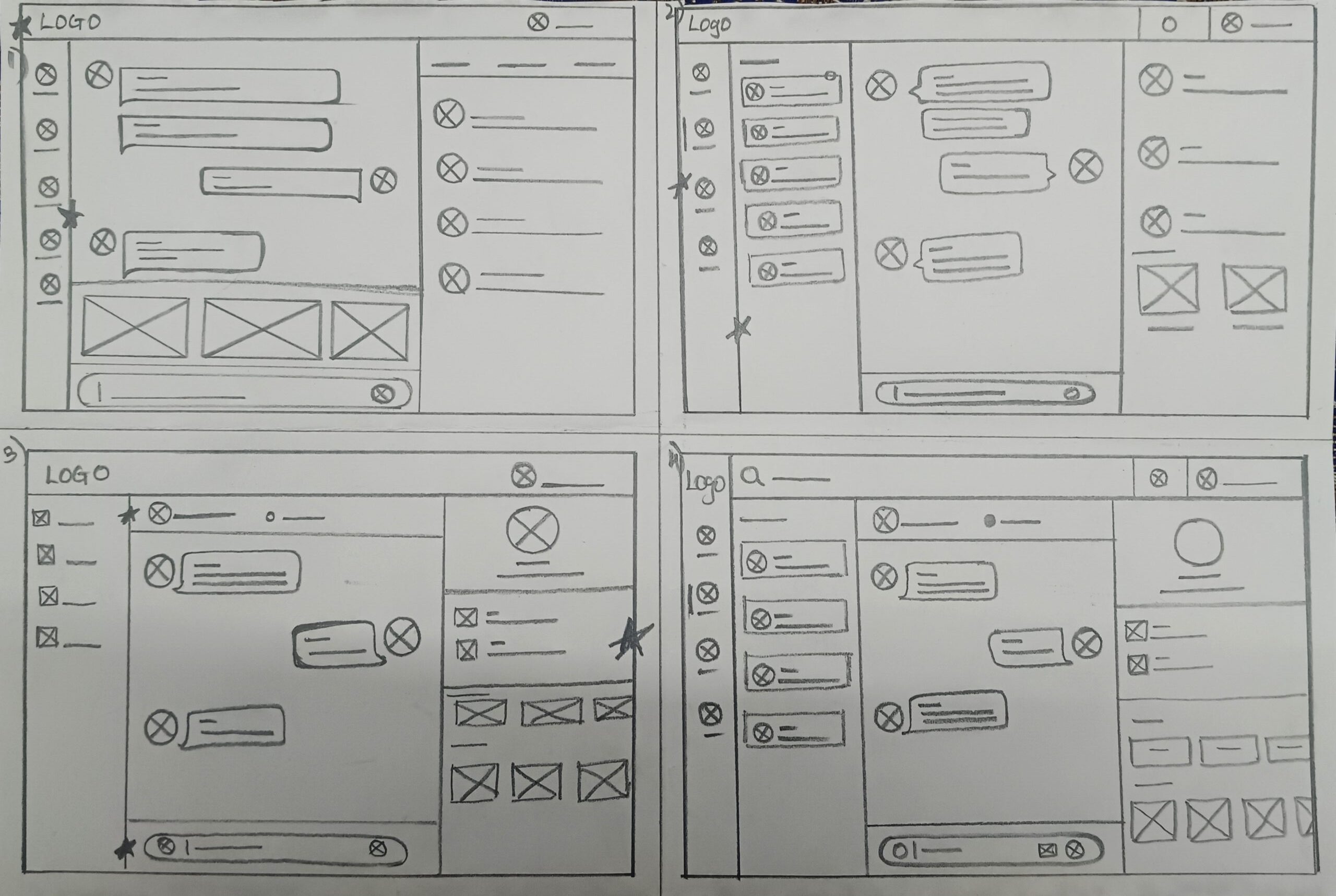 Paper wireframes
