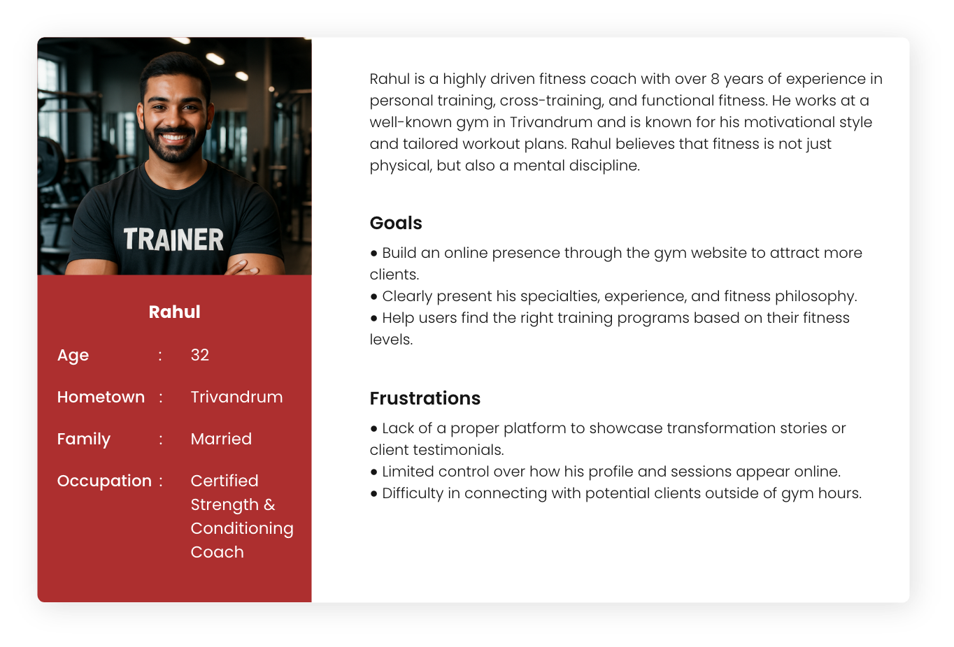 Rahul Trainer Persona